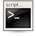Shell script command line prompt icon.